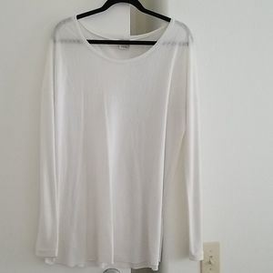 White casual long sleeve layering shirt
